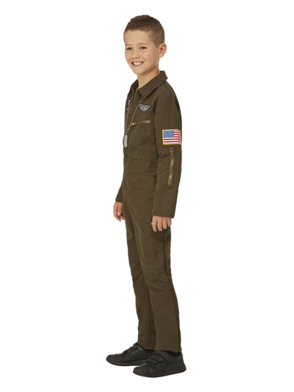 Picture of Top Gun Maverick Child's Aviator Costume, Green Age 7-9,W23.5-24.5",C27-28.5",H52-57"