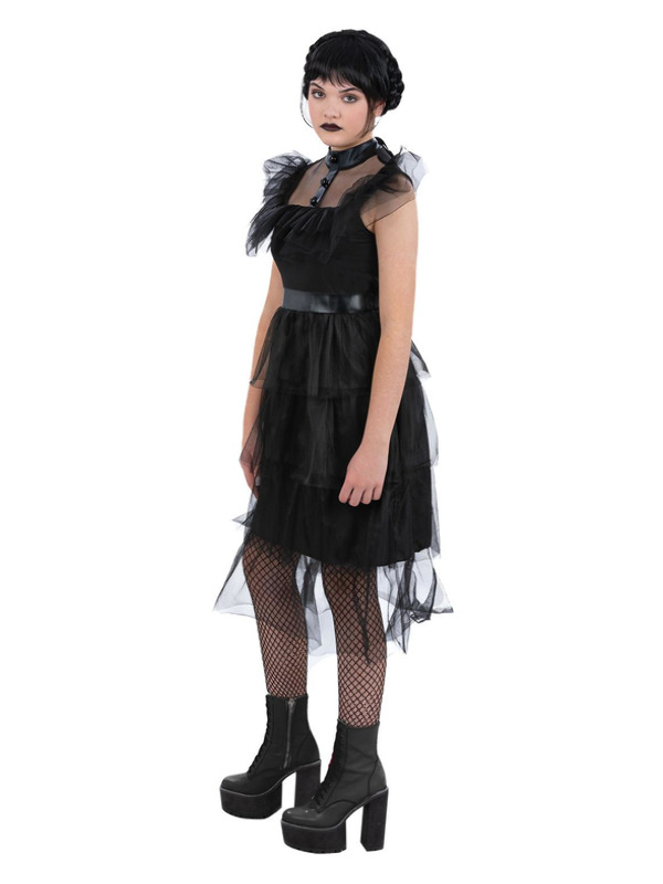 Picture of Kids Gothic Prom Costume Age 10-12Y,W25.5-26.5",C30-31.5",H58-63"