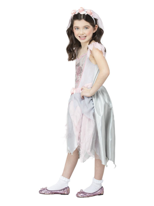Picture of Vintage Ghost Bride Costume Age 10-12Y,W25.5-26.5",C30-31.5",H58-63"