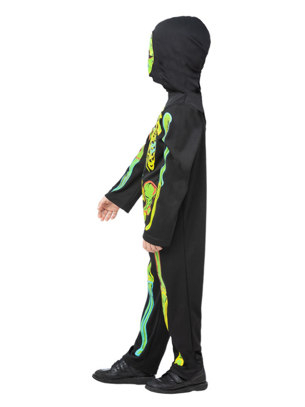 Picture of Neon Skeleton Glow in the Dark Costume Age 10-12Y,W25.5-26.5",C30-31.5",H58-63"