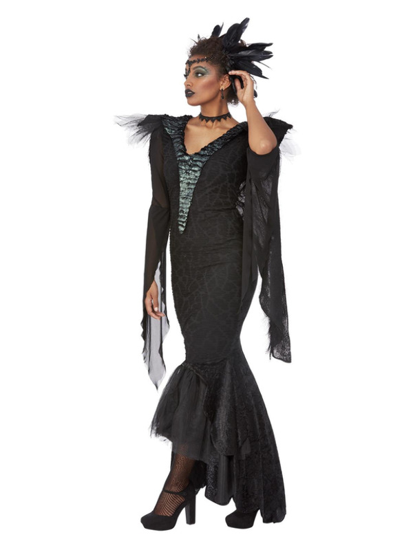 Picture of Deluxe Raven Queen Costume, Black Bust37-38.5",Waist29-30.5",Hip39.5-41",Leg33.75"
