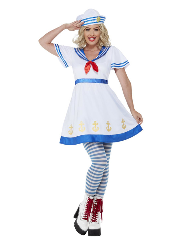 Picture of High Seas Sailor Costume, White Bust37-38.5",Waist29-30.5",Hip39.5-41",Leg33.75"