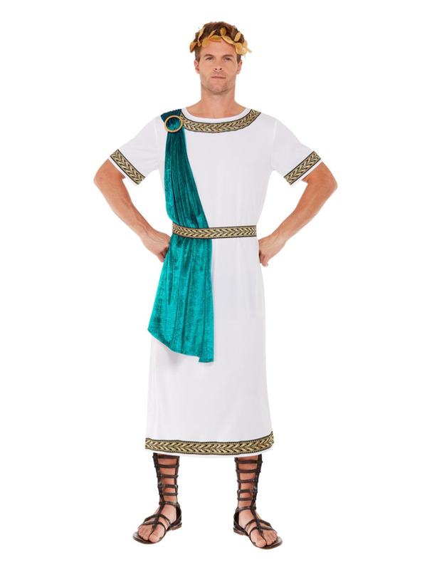 Picture of Deluxe Roman Empire Emperor Toga Costume, White Chest46-48",Waist40-42",Leg33.25"