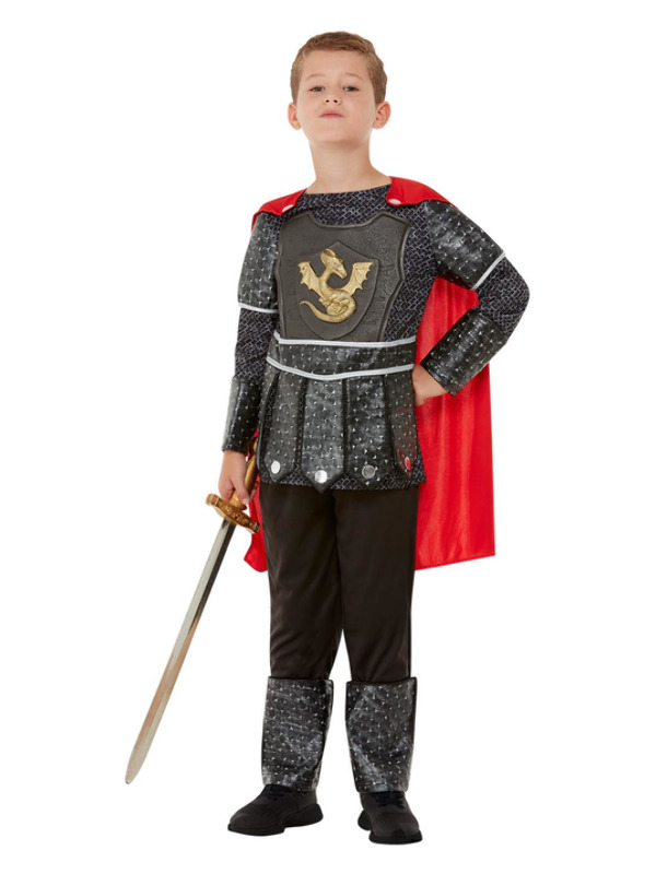 Picture of Deluxe Knight Costume, Black Age 10-12Y,W25.5-26.5",C30-31.5",H58-63"